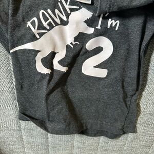 Universal Toddler Black Dinosaur Graphic “2” Tee